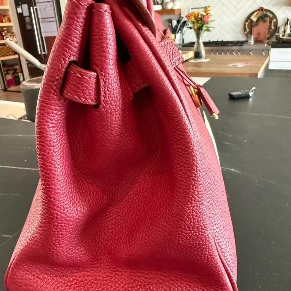 Leather Top Handle tote - Picture 3 of 9